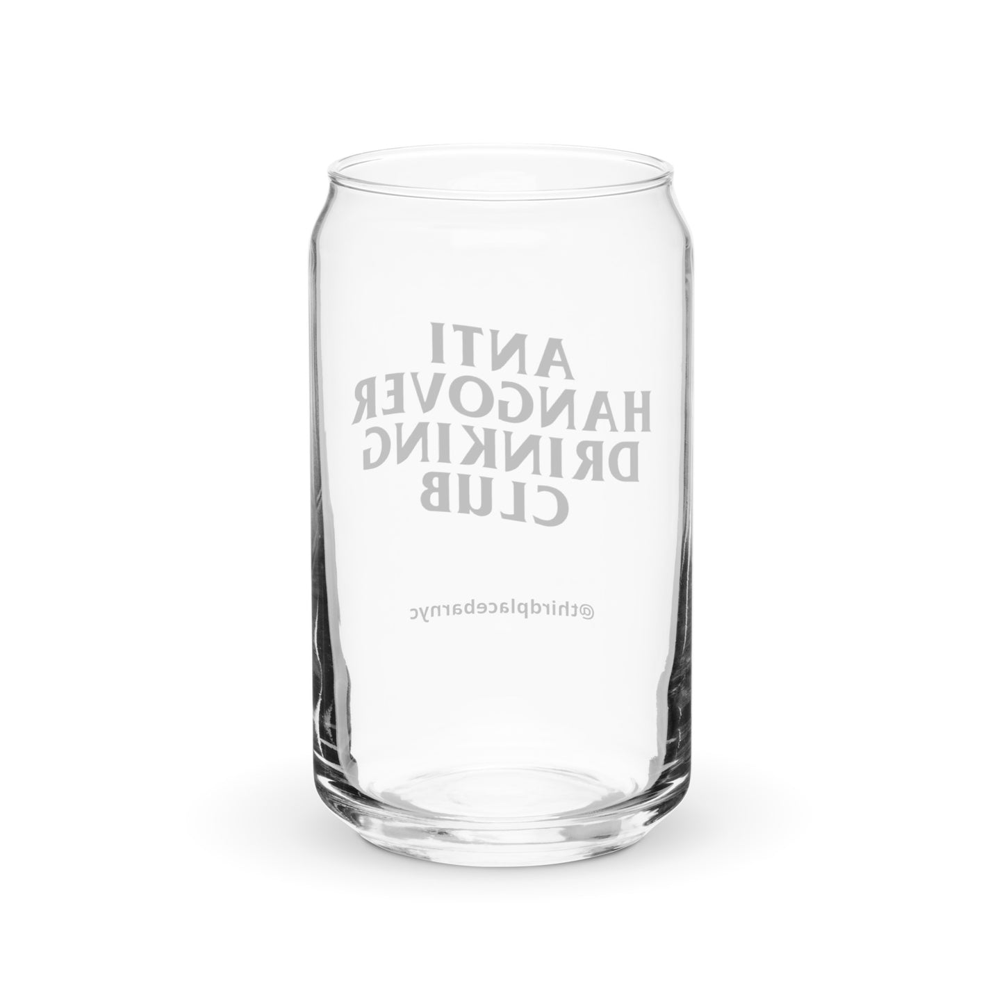ANTI HANGOVER DRINKING CLUB 16 oz can shaped glass